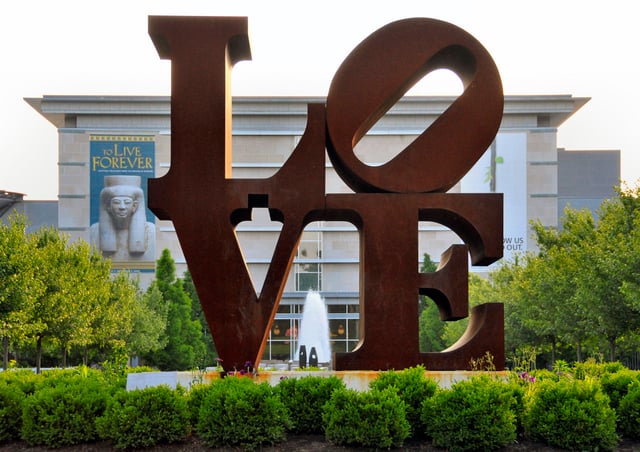 Robert Indiana's iconic LOVE at the Indianapolis Museum of Art.