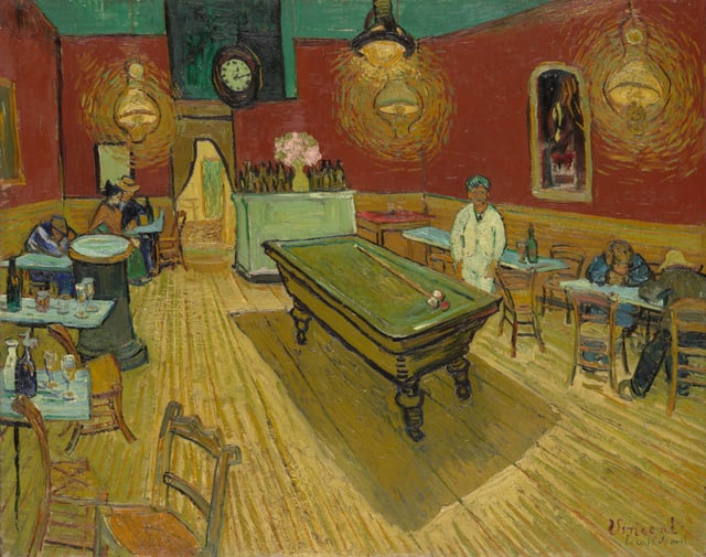 The Night Café, Vincent van Gogh, 1888, Yale Art Gallery