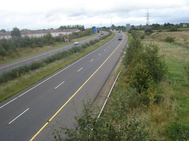 The M20 outside Limerick city approaching junction 2 northbound