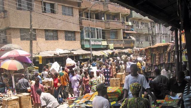 Lagos market scene