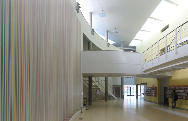 Ian Davenport's Everything (2004) in the Warwick Mathematics Institute.