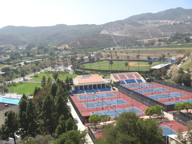 Pepperdine's tennis courts, baseball field, and swimming pool (2007)
