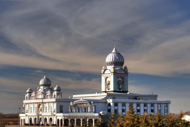 A Sikh temple, Nanaksar Gurudwara, in Richmond, British Columbia