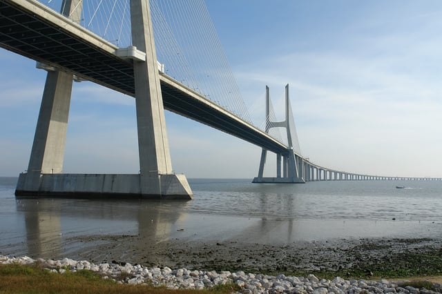 The Tagus's Vasco da Gama Bridge is Europe's longest.