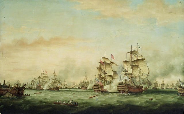 The flagship Ville de Paris during the Battle of the Saintes in 1782