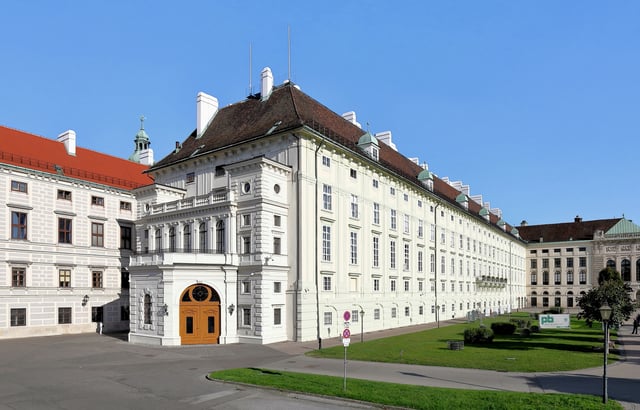The Leopoldine Wing of Hofburg Imperial Palace in Vienna, home to the offices of the Austrian president