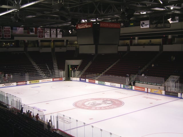 Inside Agganis Arena after a hockey game