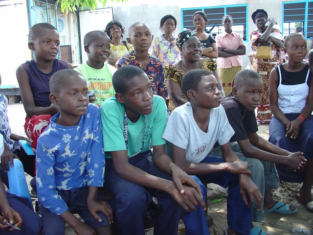 Kongo youth and adults in Kinshasa, Democratic Republic of Congo