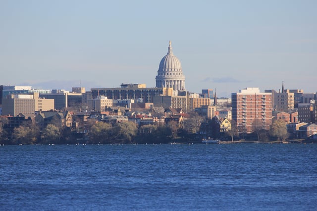 Skyline of Madison, as seen from Picnic Point