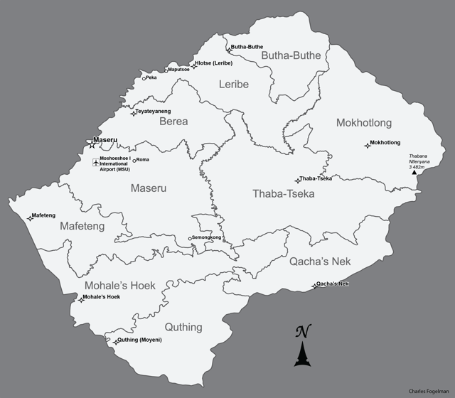 Districts and Cities of Lesotho