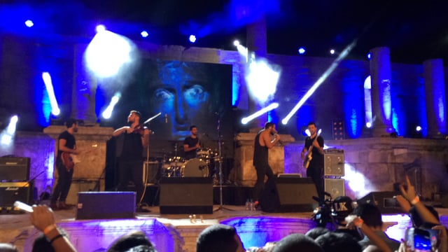 Mashrou' Leila at the Roman theater in Amman, Jordan August 2015