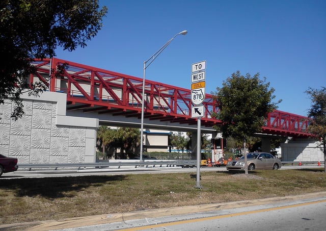 The MetroPath bridge over the entrance to the Snapper Creek Expressway opened in 2011.