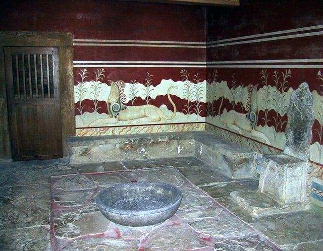 The throne from which the room was named, not the only throne at Knossos