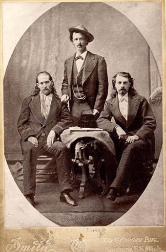 Hickok, Texas Jack Omohundro, and Buffalo Bill Cody as the "Scouts of the Plains" in 1873