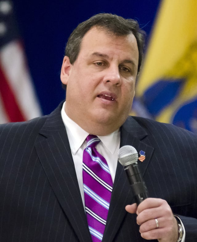 Christie at a town hall in March 2011