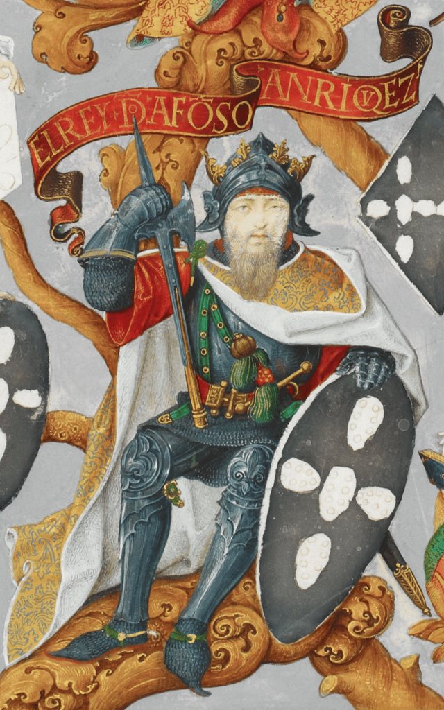 Afonso Henriques was the last Count of Portugal and the first King of Portugal after winning the Battle of Ourique in 1139. (Depicted in a 1530's illuminated manuscript)
