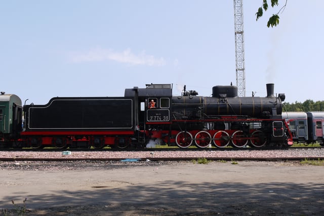 Er 774 38 0-10-0 on Steam Special Train in Moscow 11 July 2010