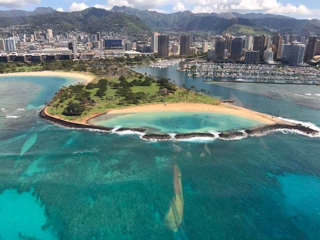 Helicopter view of Oʻahu
