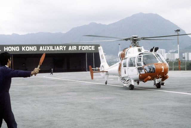 RHKAAF SA 360 Dauphin at Kai Tak in 1982