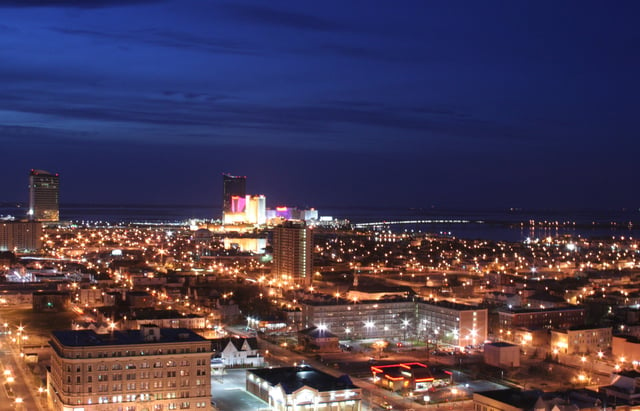 Night time view of Atlantic City