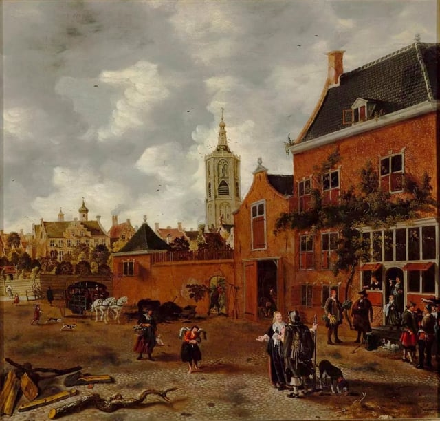 Street in The Hague by Sybrand van Beest, c. 1650, Royal Castle in Warsaw