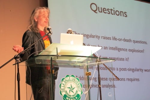 David Chalmers on stage for an Alan Turing Year conference at De La Salle University, Manila, 27 March 2012