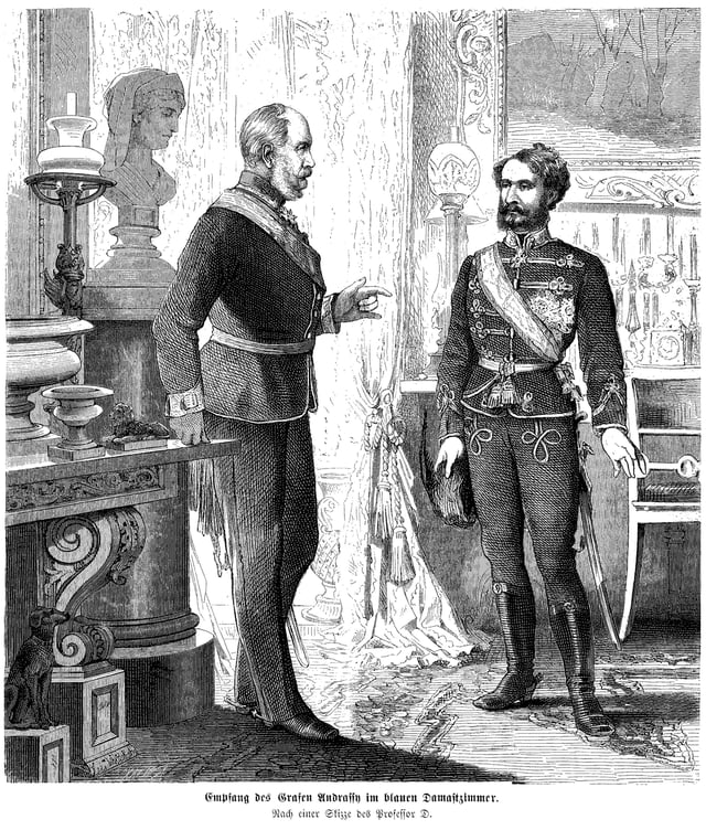Andrássy in conversation with German Emperor Wilhelm I, 1872