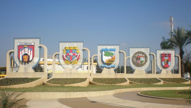 Dayton City Seal in sister city Holon, Israel (4th from the left)