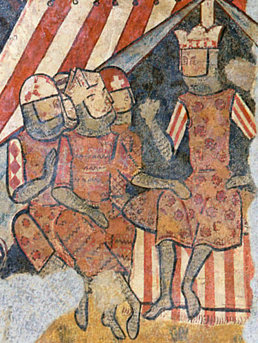 King James I of Aragon (furthest right) during his conquest of Mallorca in 1229.