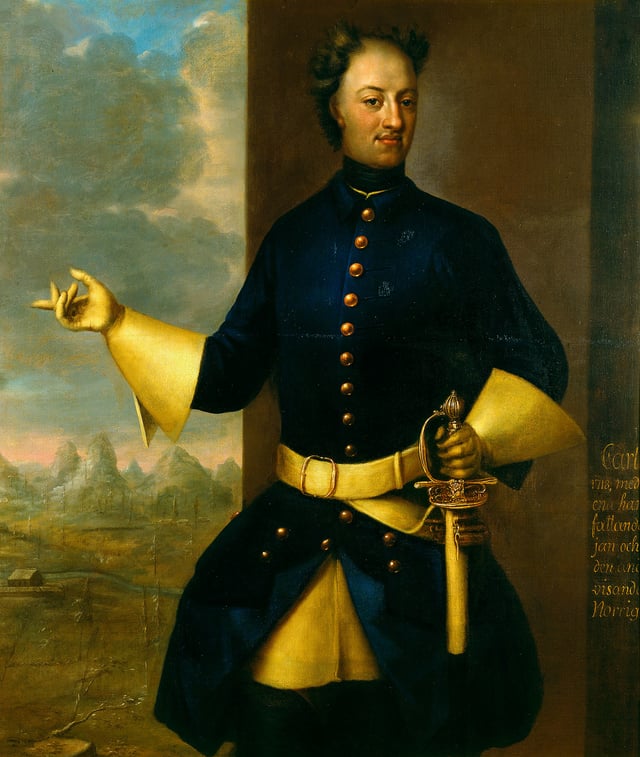 Charles XII, King of Sweden (1682-1718). Portrait by Johann Heinrich Wedekind