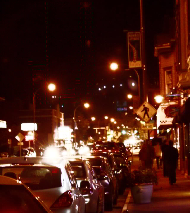 Monroe Avenue bars at night