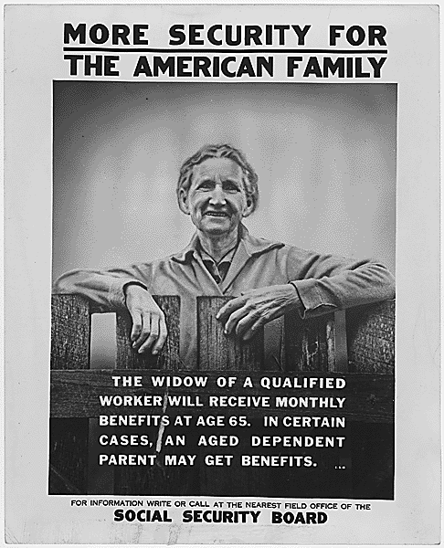 A poster publicizing Social Security benefits