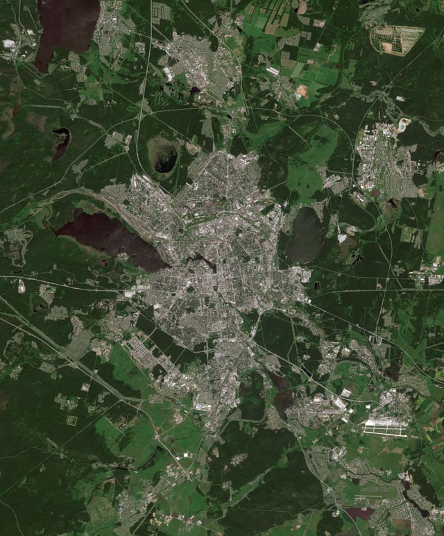 Yekaterinburg City and vicinities, satellite image of ESA Sentinel-2