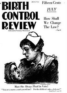 Cover of the 1919 Birth Control Review, published by Margaret Sanger. In relation to "How shall we change the law?" Sanger wrote "...women appeal in vain for instruction concerning contraceptives. Physicians are willing to perform abortions where they are pronounced necessary, but they refuse to direct the use of preventives which would make the abortions unnecessary... "I can't do it – the law does not permit it.""
