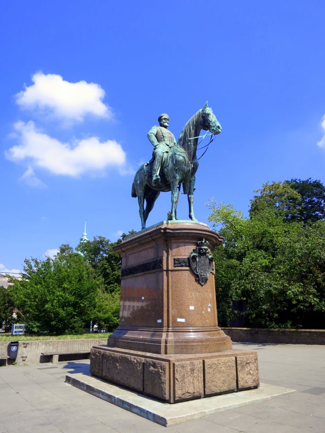 The Equestrian statue of Ludwig IV on the Friedensplace in Darmstadt