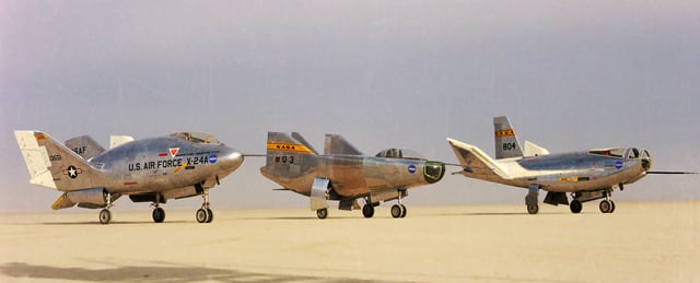 The X-24A, M2-F3, and HL-10 lifting bodies