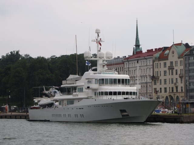 Page's superyacht 'Senses', docked in Helsinki