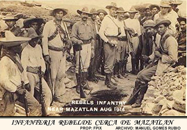 Rebel Infantry near Mazatlán, 1914