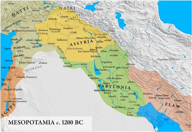 Mesopotamia and Middle Assyrian Empire, c. 1200 BC.