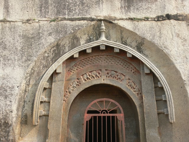 Mauryan architecture in the Barabar Caves. Lomas Rishi Cave. 3rd century BCE.