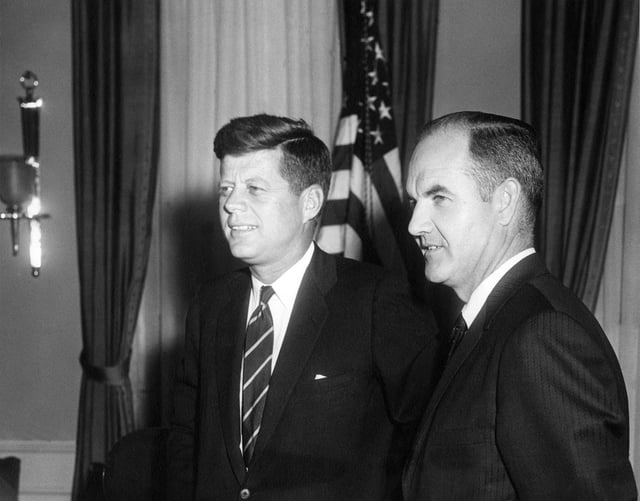 McGovern as Food for Peace director in 1961, with President John F. Kennedy