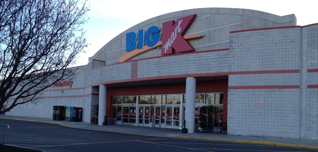 Big Kmart store in Carlisle, Pennsylvania, December 2012. It was later converted into a regular Kmart with the current logo. This store closed in December 2018, along with 141 other Kmart and Sears stores.