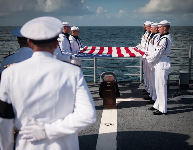 Armstrong's burial at sea on September 14, 2012