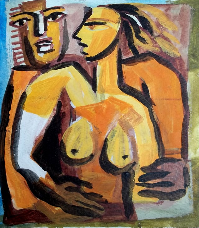 Lovers- watercolor 22x22 cm 2007 by Segar