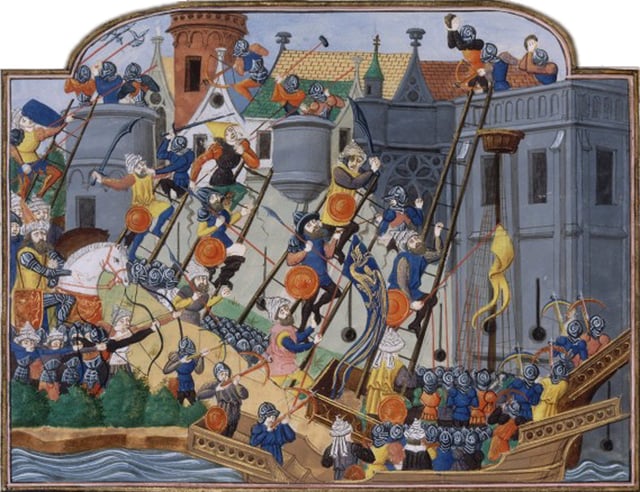 Siege of Constantinople as depicted between 1453 and 1475.