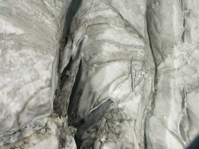 Ice cracks in the Titlis Glacier
