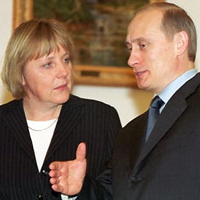 Merkel with Vladimir Putin, 2002