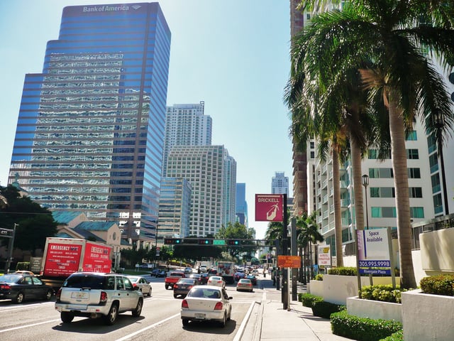 Brickell Avenue in Downtown Miami's Brickell Financial District