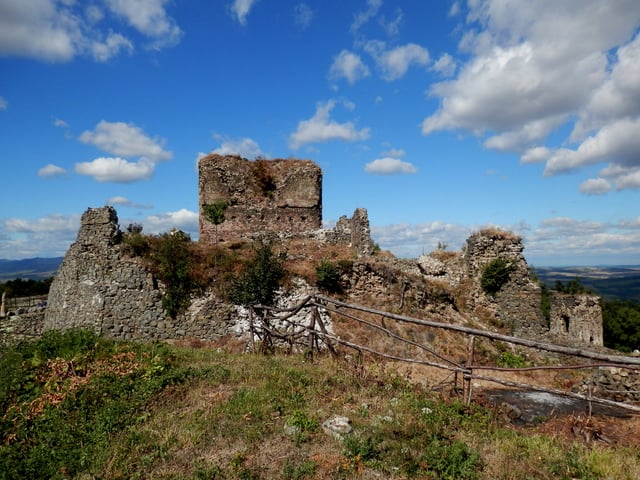 Ruins of the Sáros Castle (Šarišský hrad in Slovakia), a royal fortress built during the reign of Béla