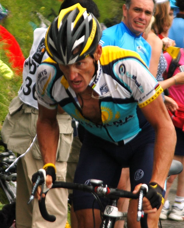 Armstrong riding for Astana on Stage 17 of the 2009 Tour de France.